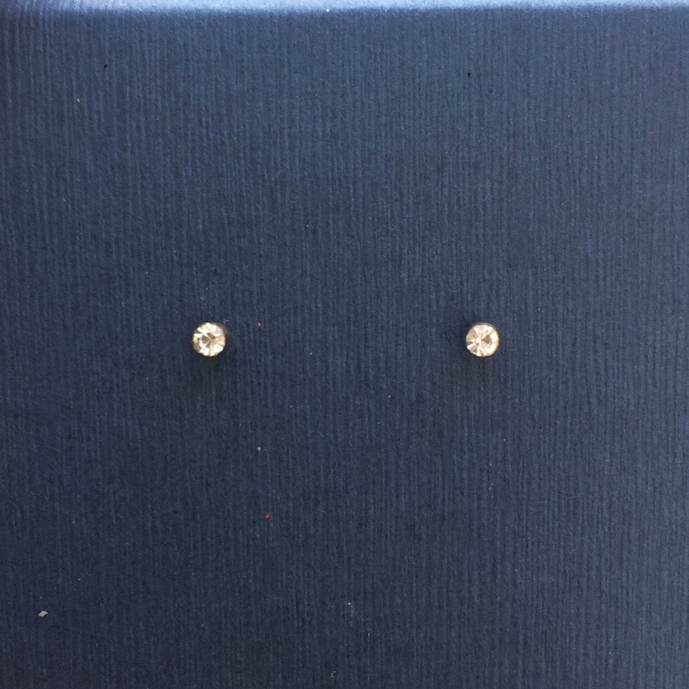Tiny diamond earrings